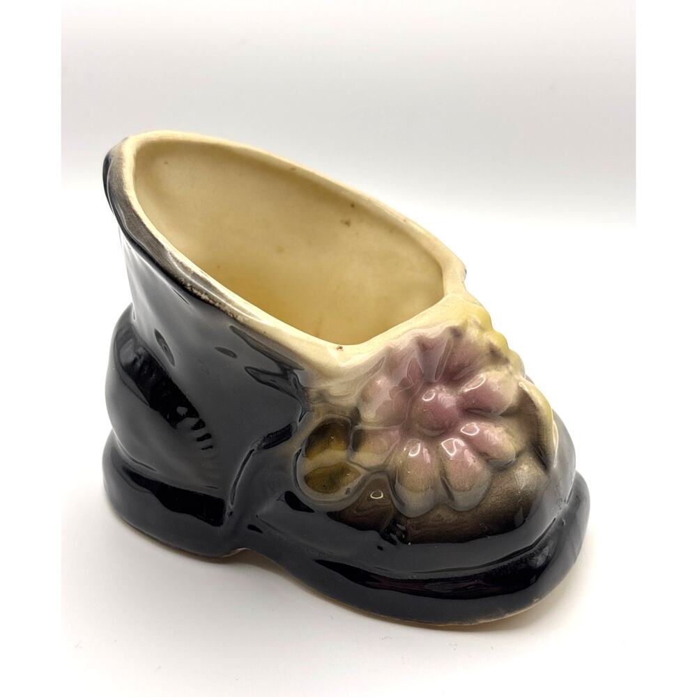 Vintage MCM Shawnee Pottery Baby Shoe Mini Boot Planter MCM Decorative Decor